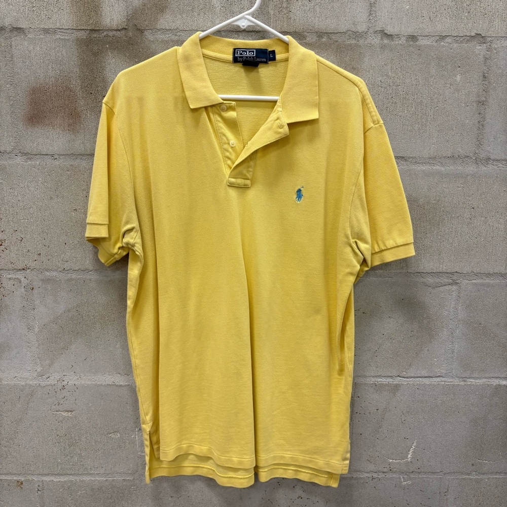 Polo by Ralph Lauren Vintage Yellow Polo Shirt (Size L)